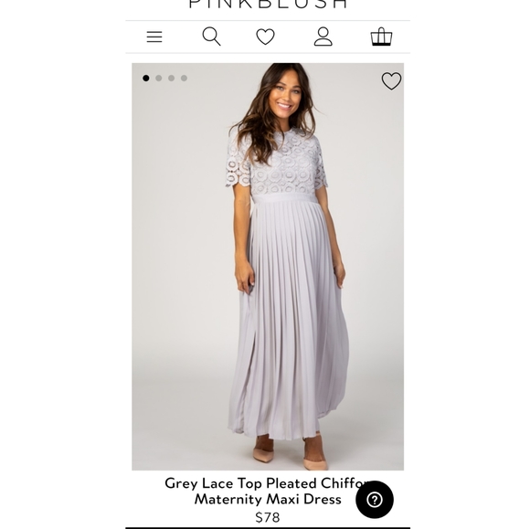 Pinkblush Dresses & Skirts - PinkBlush Grey Chiffon Maternity Dress